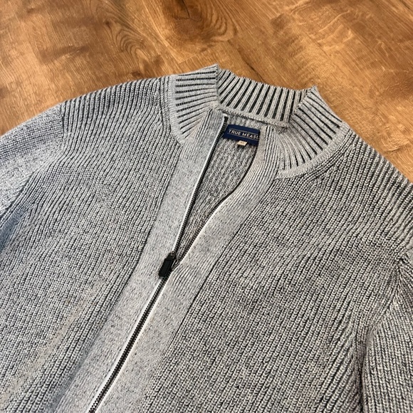 True Measure Zip Up Gray Wool Cardigan - Size Medium - Picture 2 of 7